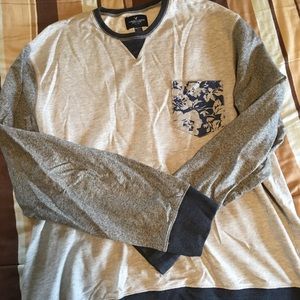 AEO Grey and Blue Sweatshirt XXL